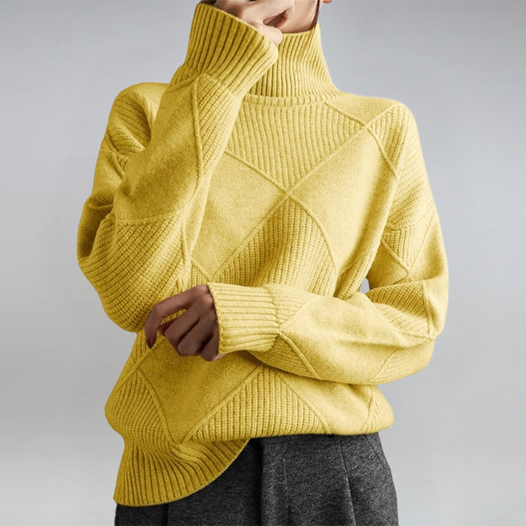 Rollkragenpullover Damen aus weichem Strick